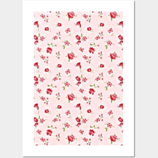 floral pink Posters and Art